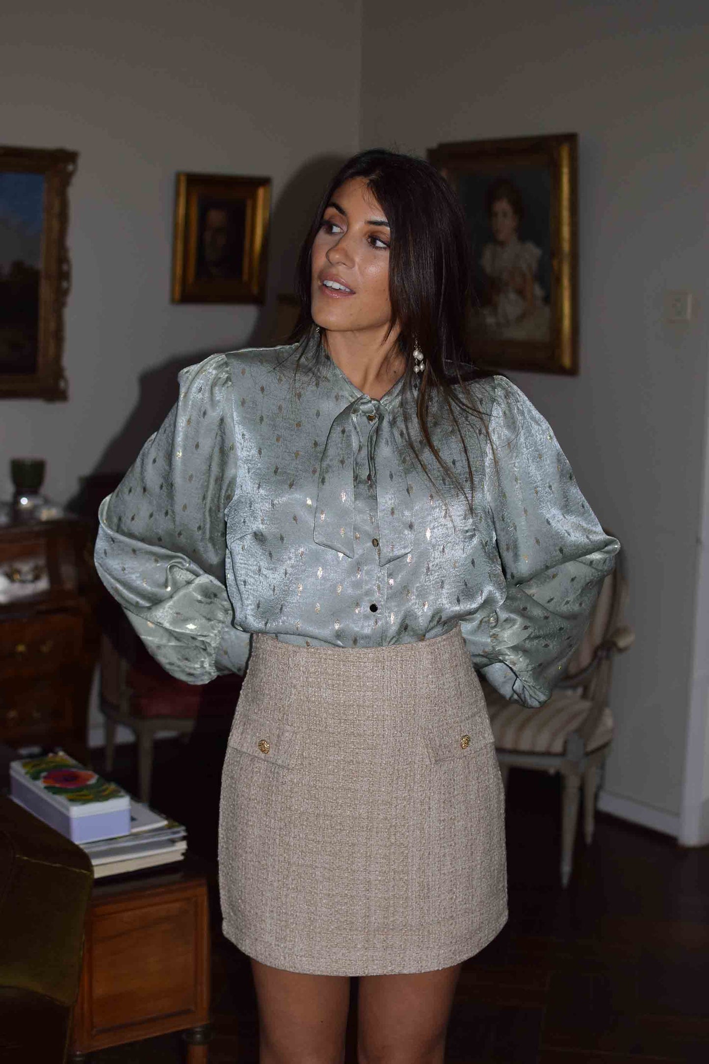 Saia tweed bege