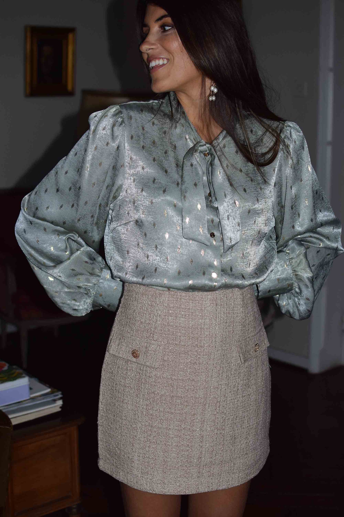 Saia tweed bege