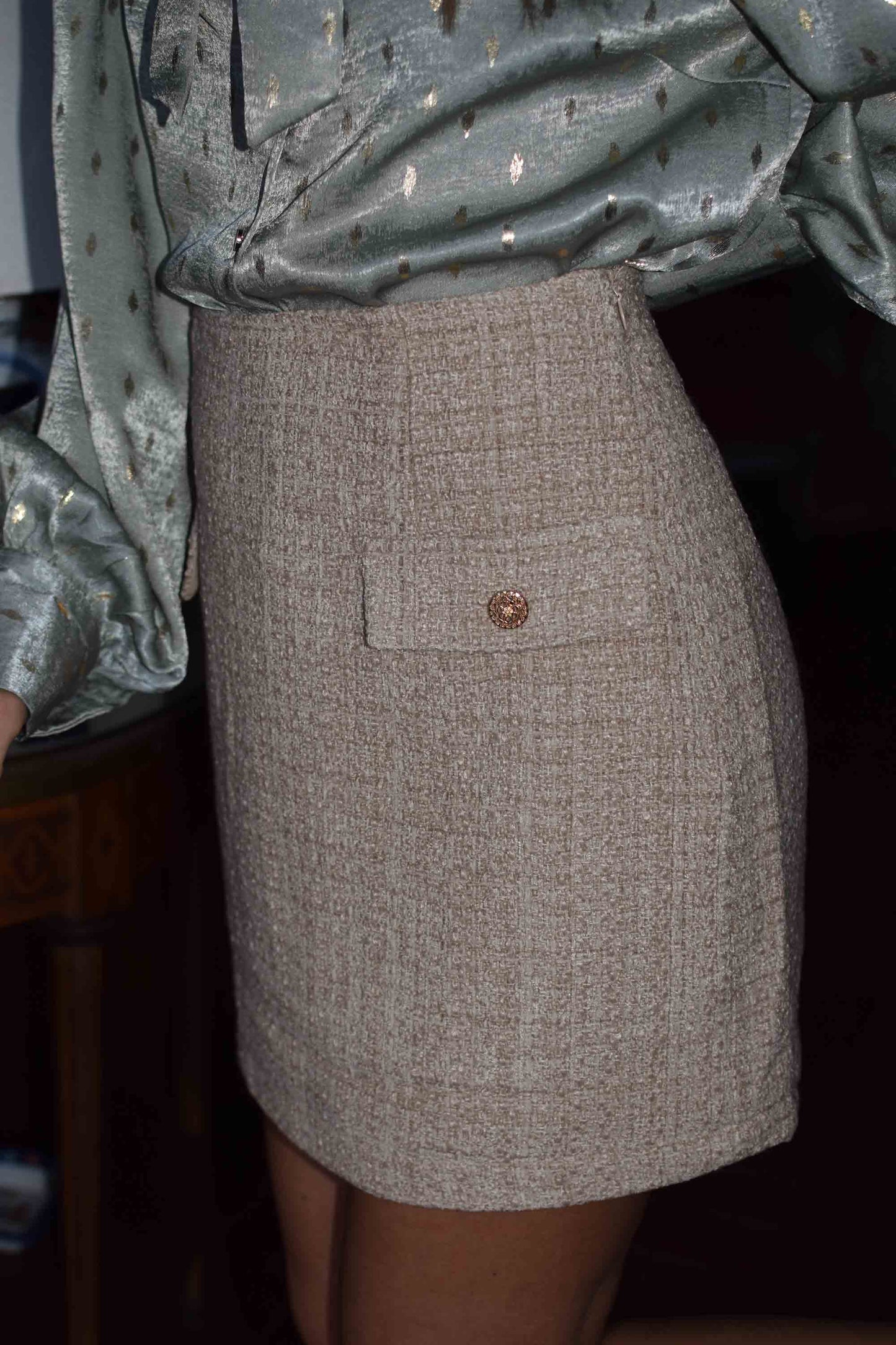 Saia tweed bege