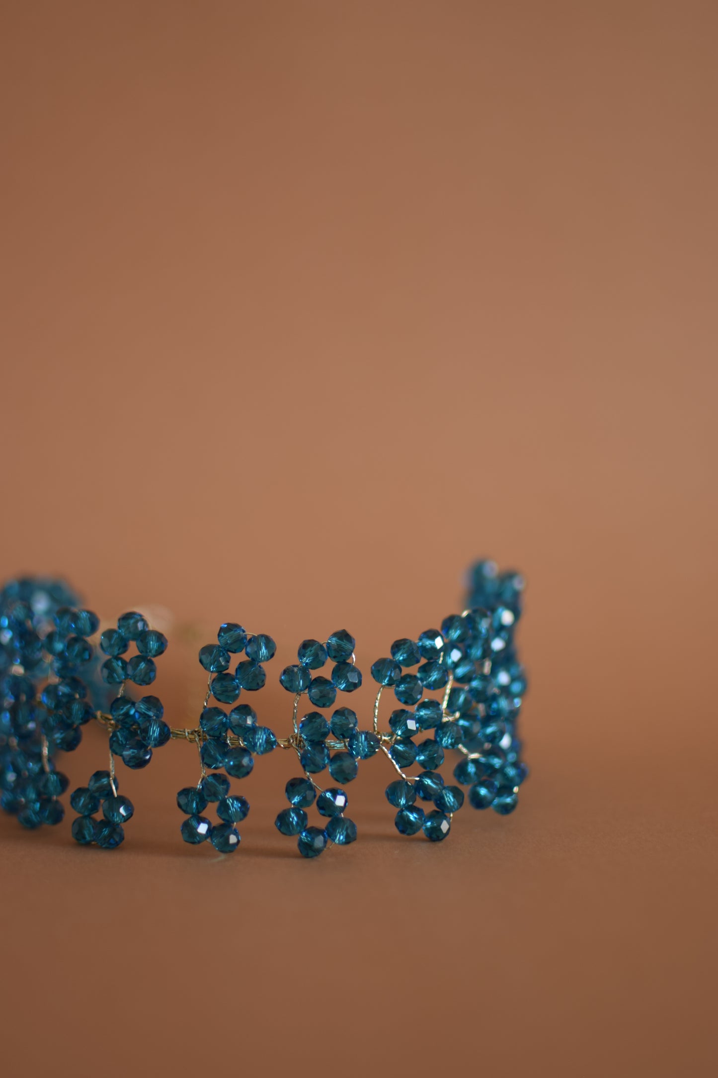 Gargantilha flores azul