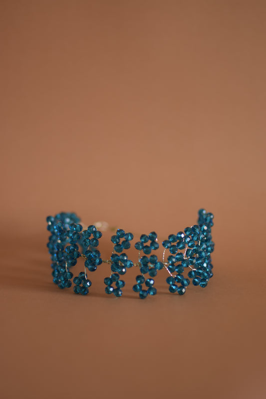 Gargantilha flores azul