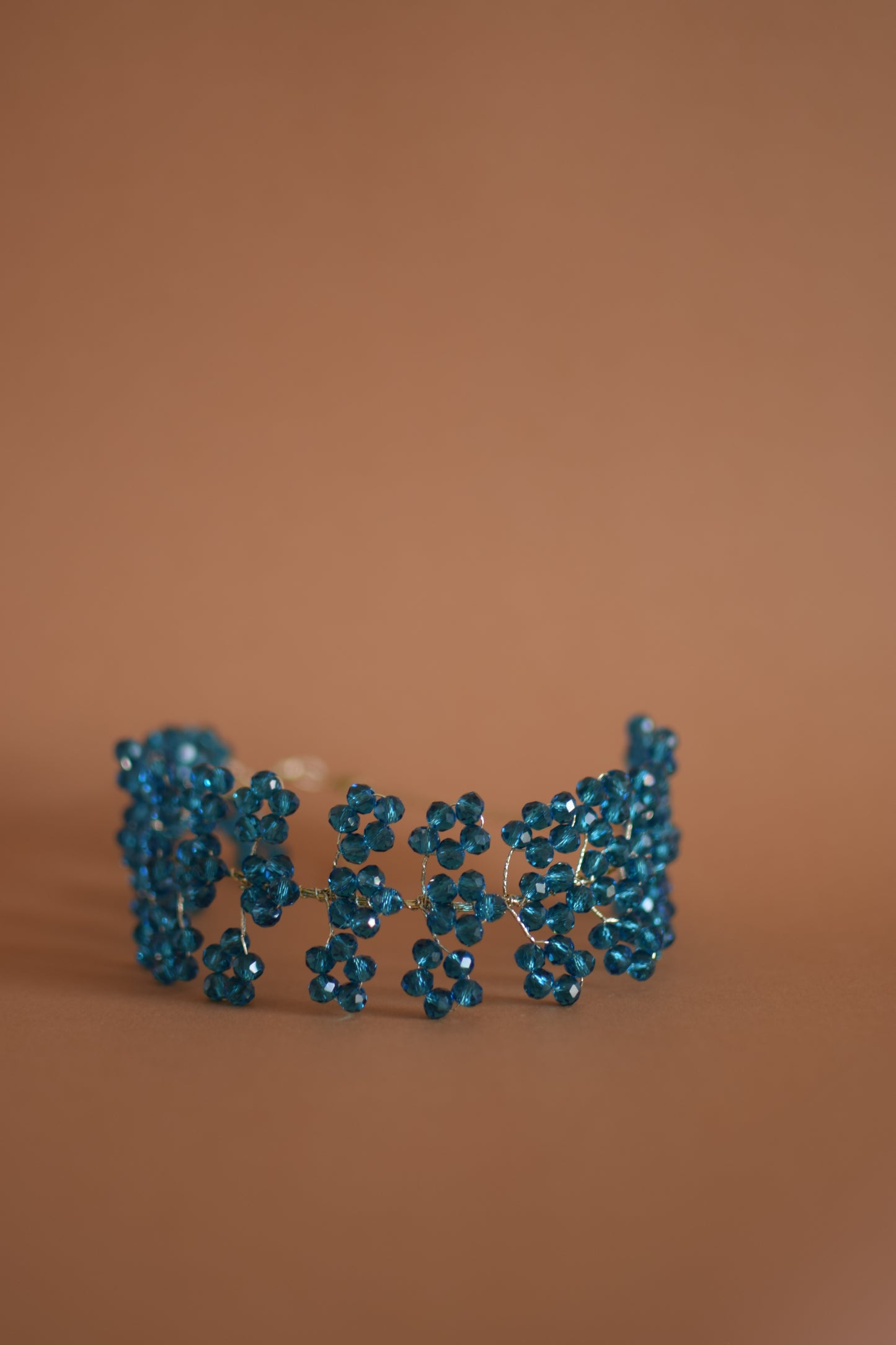 Gargantilha flores azul