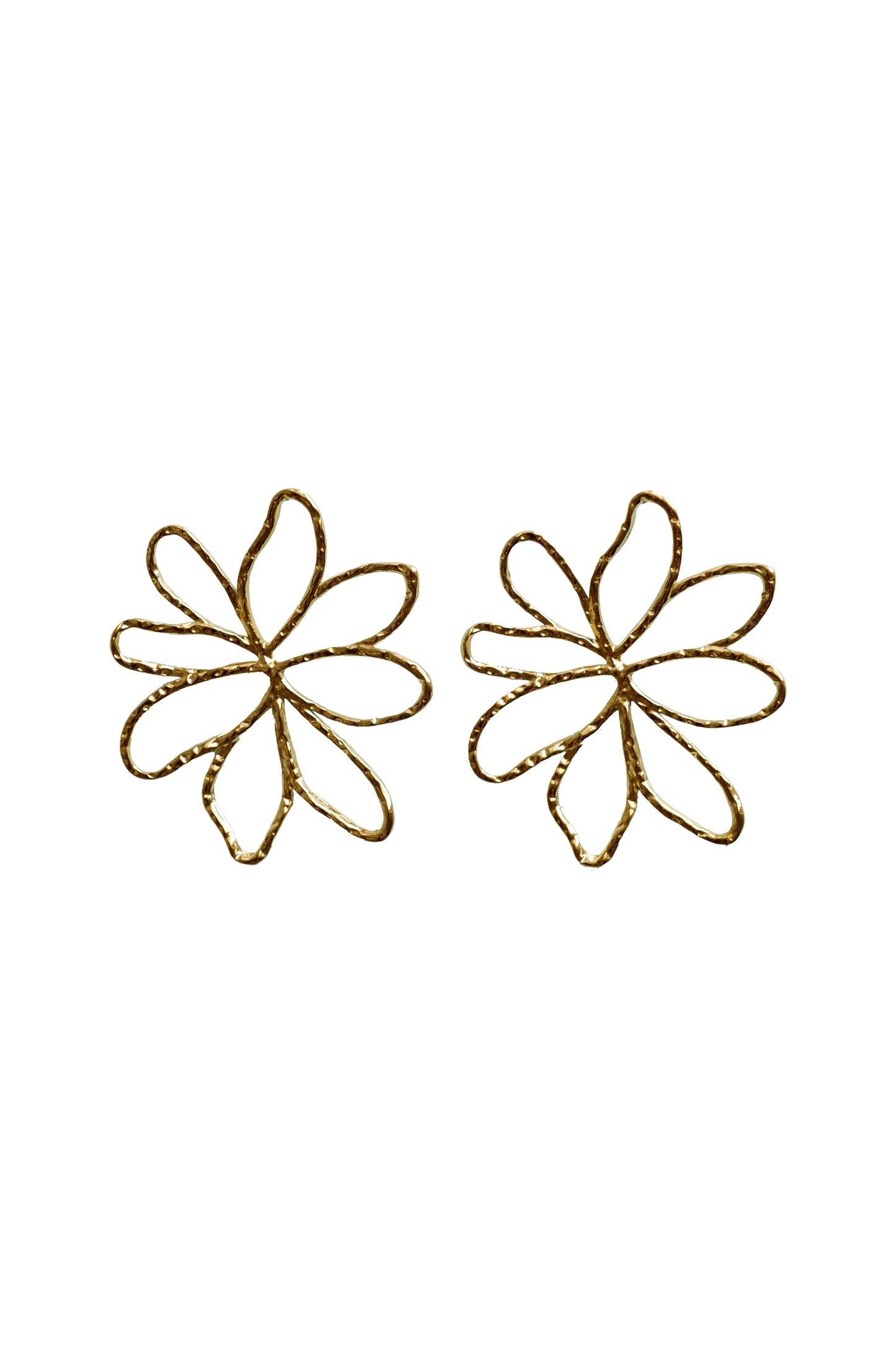 Brincos dourados flor