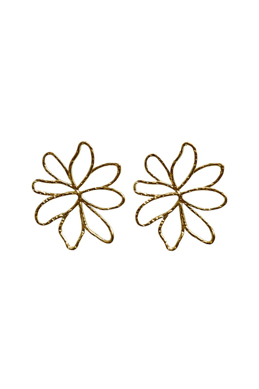 Brincos dourados flor