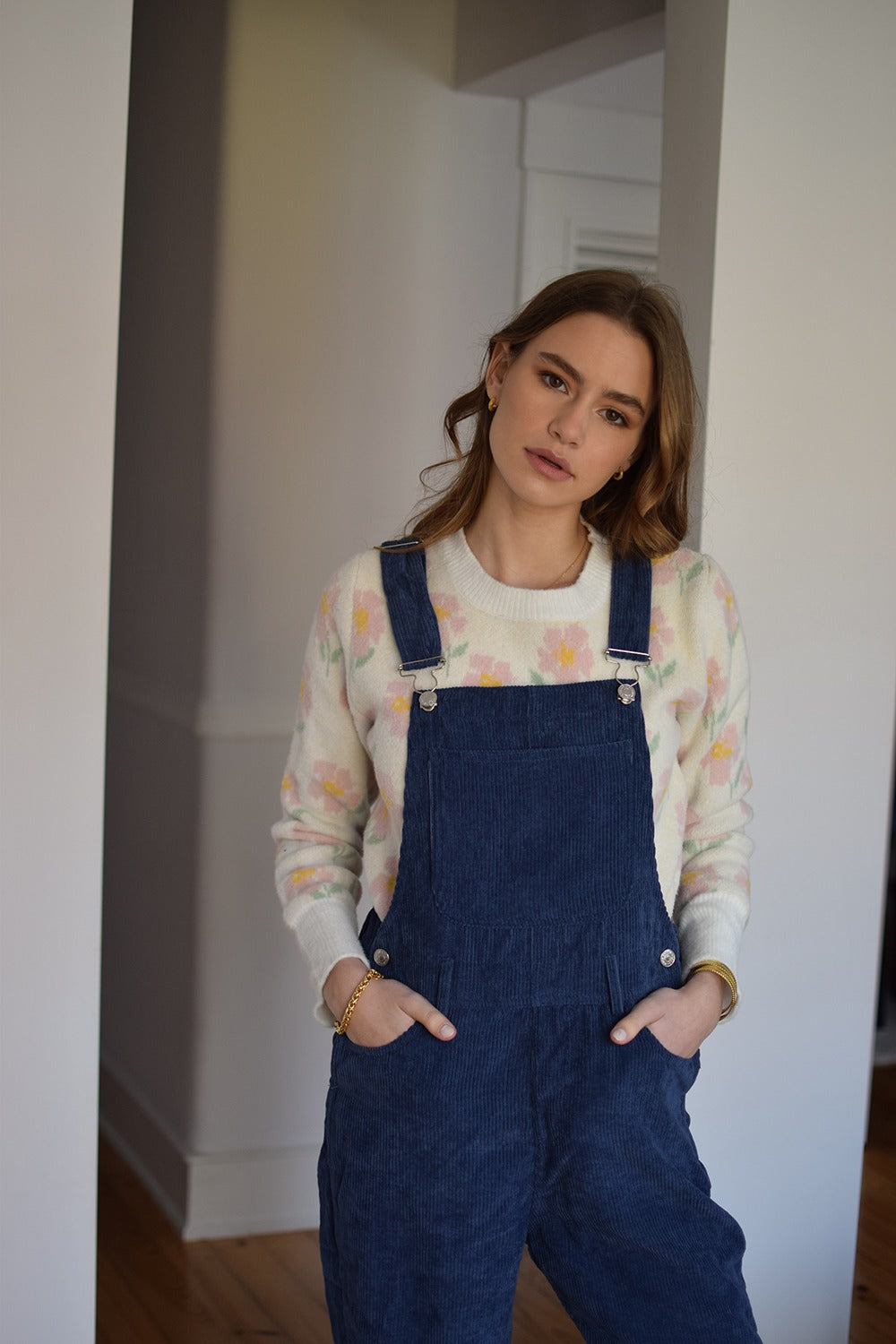 blue dungarees