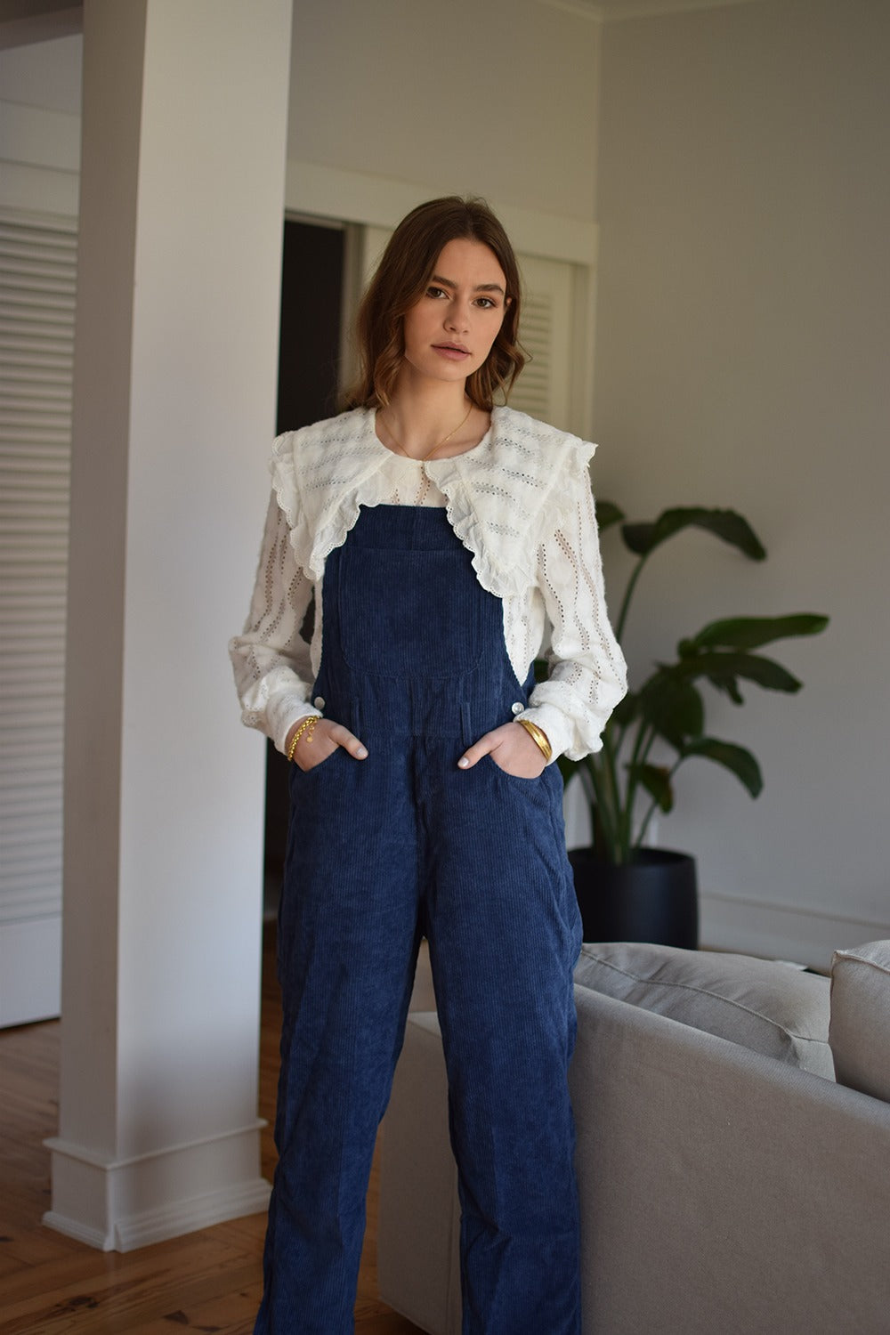 blue dungarees