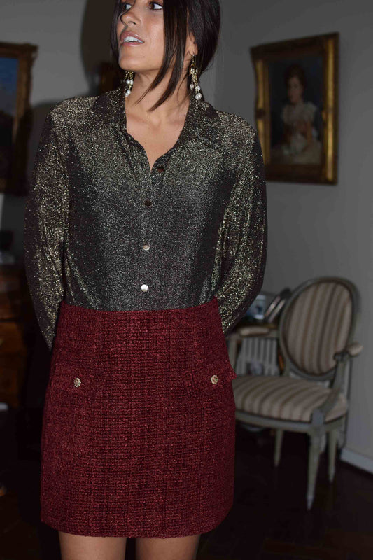 Saia tweed burgundy